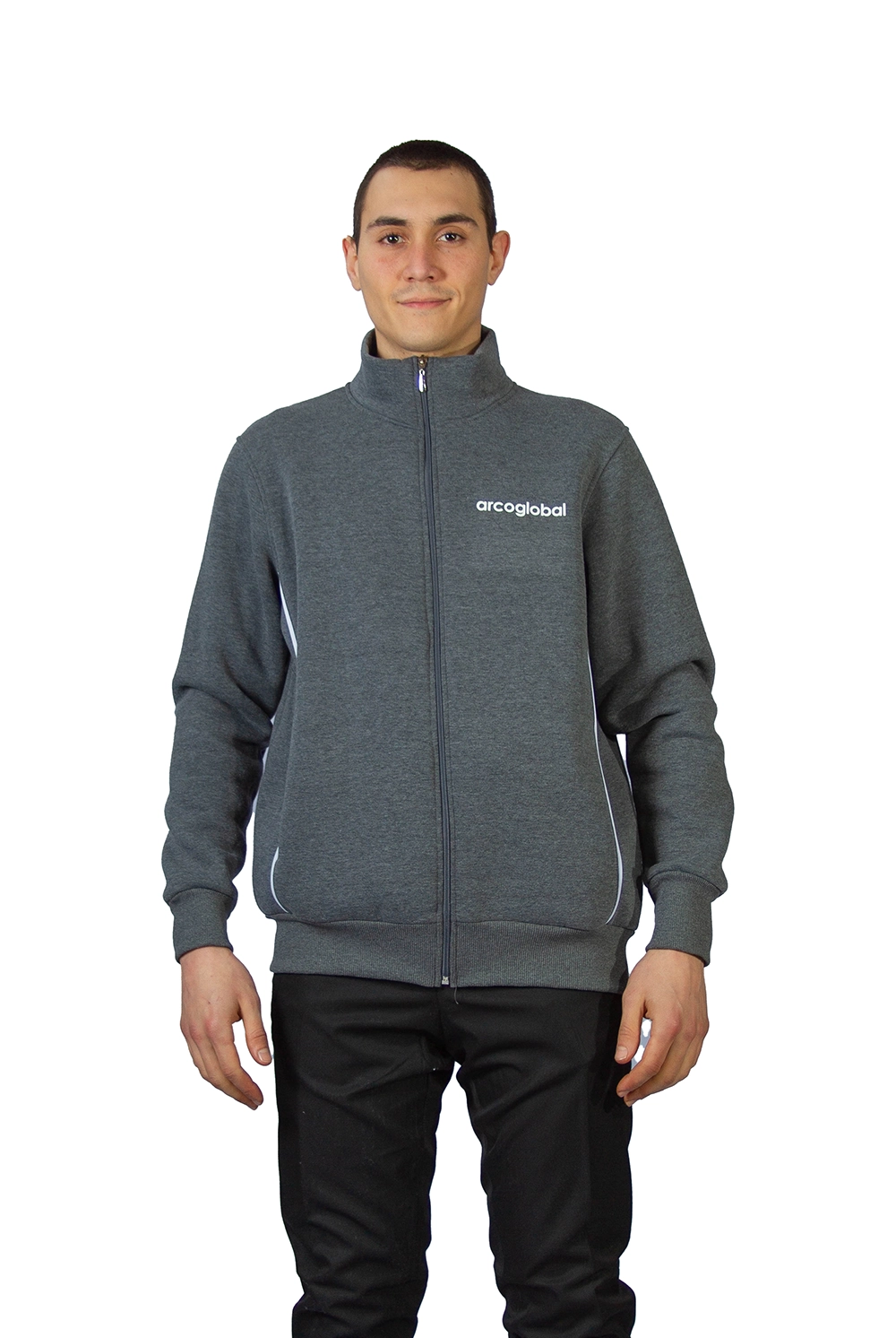 Füme fermuarlı sweattshirt Füme fermuarlı sweatshirt – iş ortamında kullanıma uygun personel giyim modeli