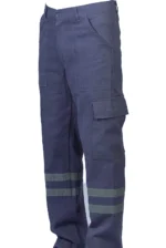 Gri gabardin reflektörlü pantolon – iş güvenliği ve konfor bir arada