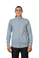 Gri fermuarlı sweatshirt – sade ve işlevsel tasarımıyla personel giyimi