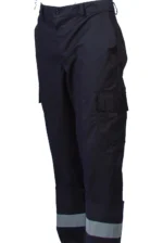 Lacivert gabardin reflektörlü pantolon – iş güvenliği ve konfor bir arada