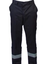 Lacivert gabardin reflektörlü pantolon – iş güvenliği ve konfor bir arada