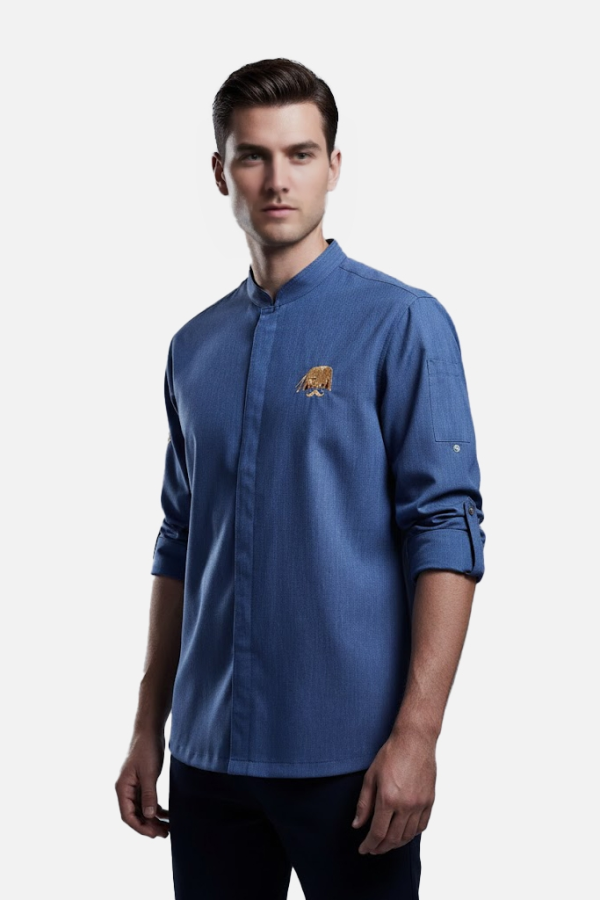 Aşçı Ceketi Mavi Denim Görünüm - prs5644