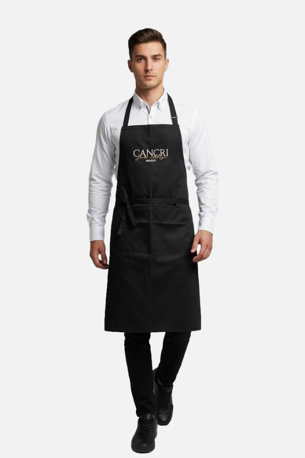 Barista Önlüğü Siyah Kanvas Dokulu