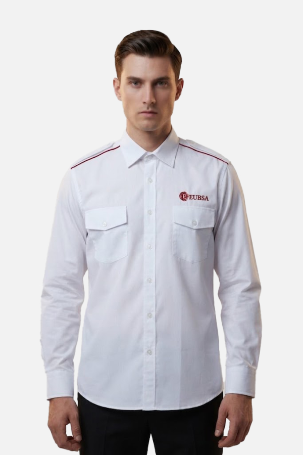 Cift Cepli Beyaz Is Personel Gomlegi PRS9896