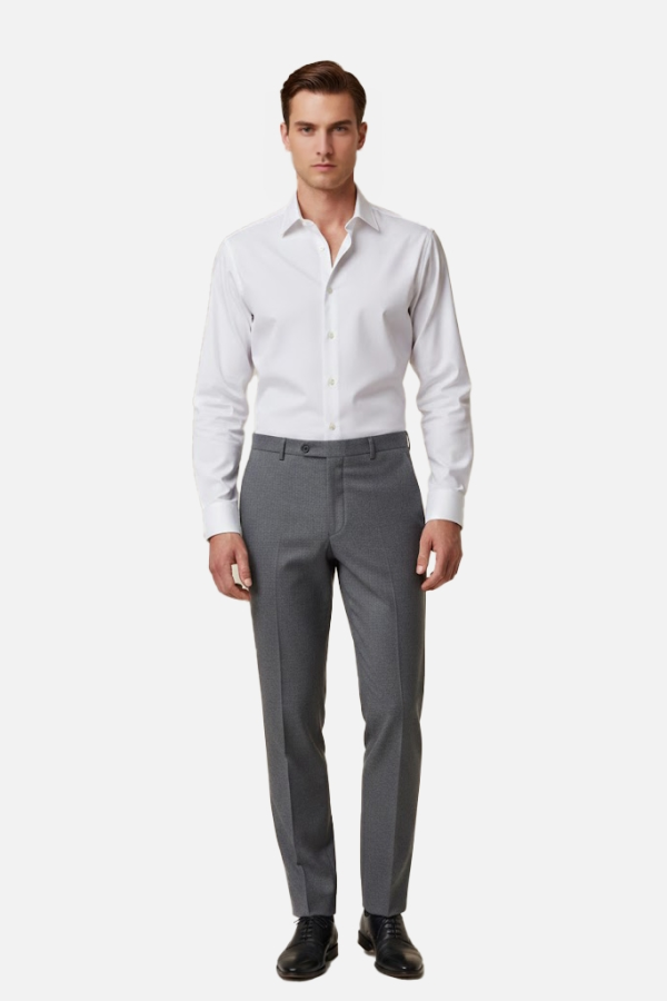 Gabardin Slim Fit Garson Pantolonu Füme