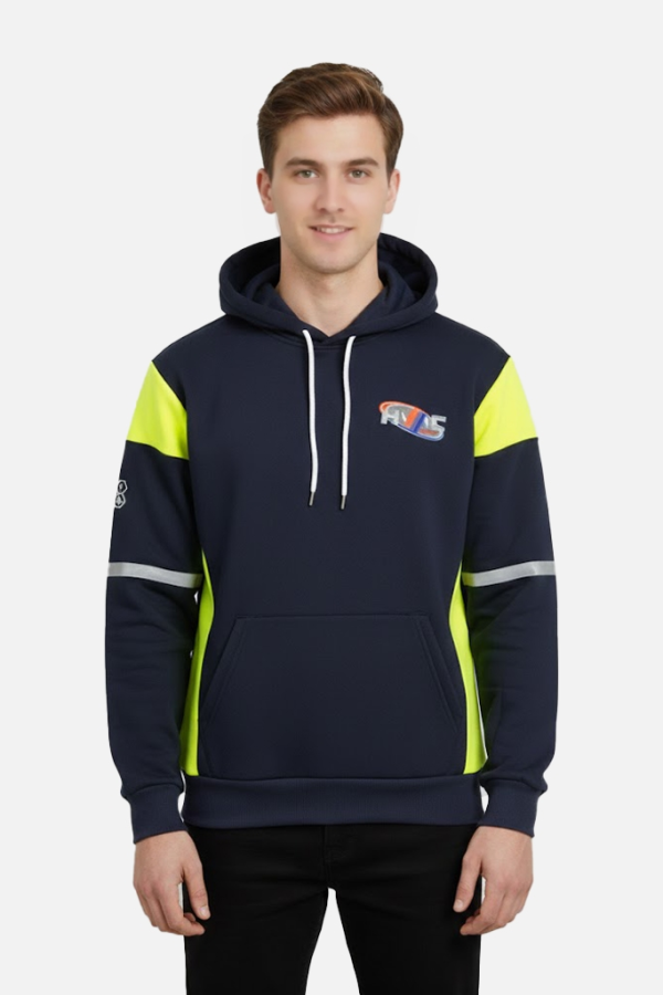 Lacivert Neon Kapüşonlu Sweatshirt - PRS2853