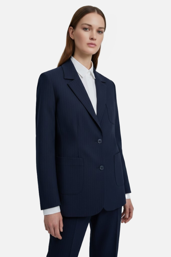 Klasik Yaka Kadın Pantolon Takım Lacivert PRS16307