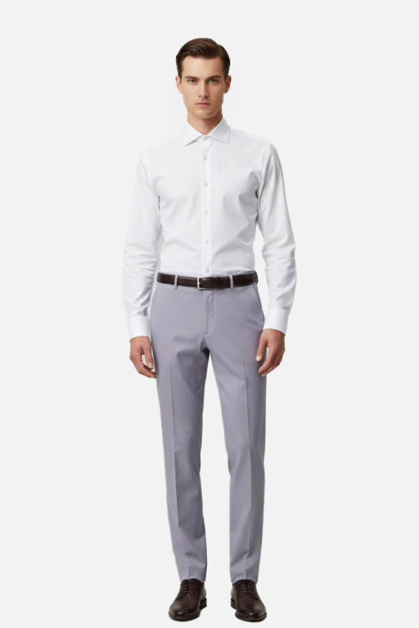Likralı Slim Fit Garson Pantolonu Gri