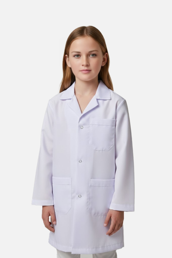 Modern Klasik Yaka Medikal Önlük Beyaz PRS15809