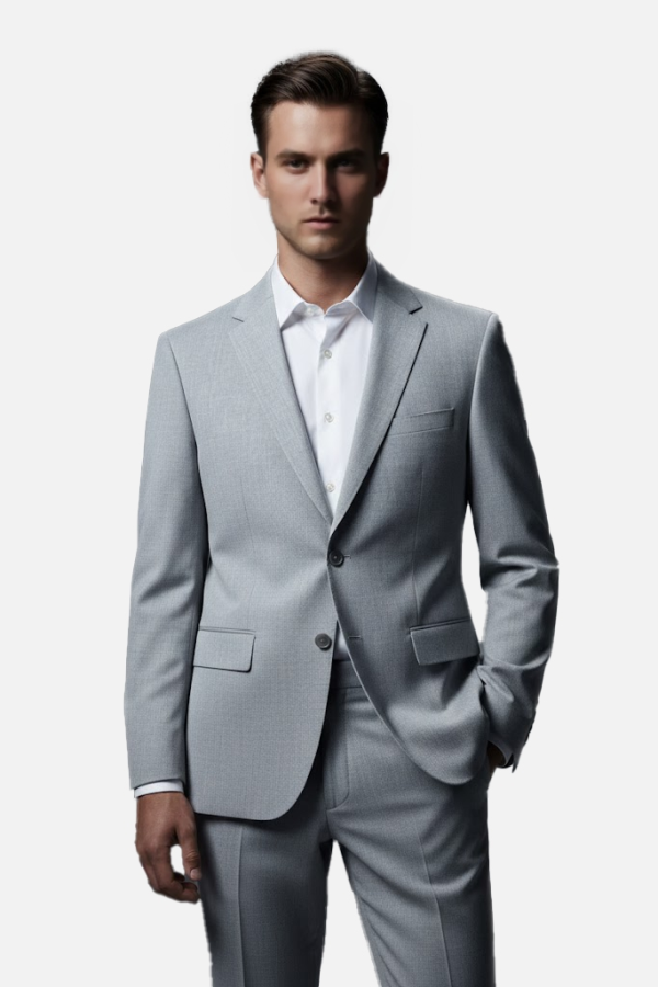 Slim Fit Erkek Takım Elbise Gri PRS16320