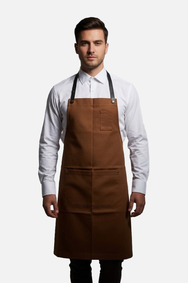 Taba Deri Askılı Barista Önlüğü