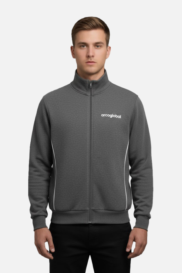 Tam Fermuarlı Sweatshirt Füme - prs2908