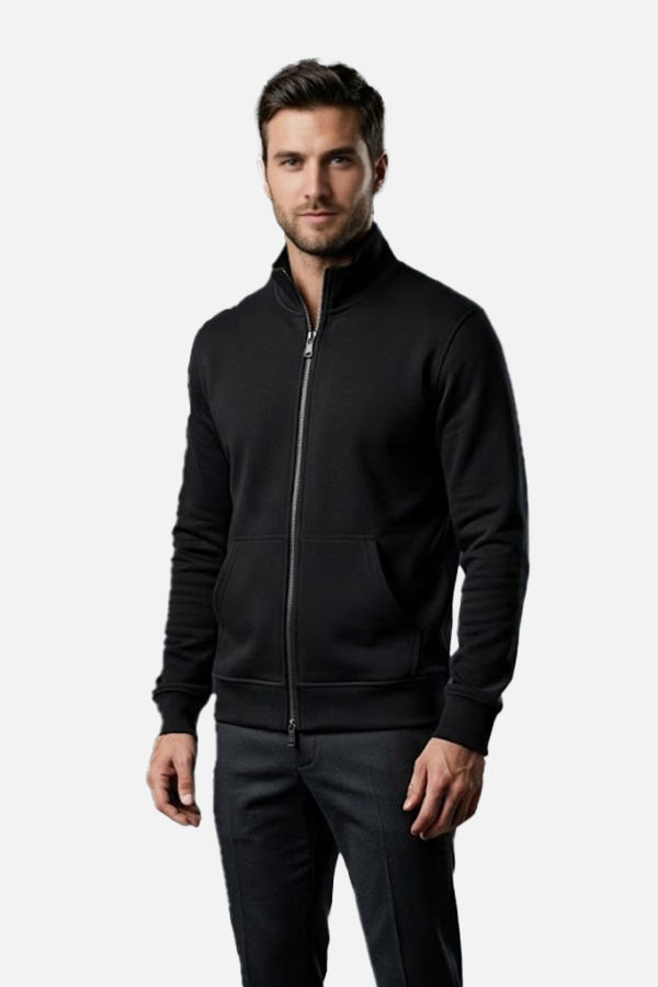 Tam Fermuarlı Sweatshirt Siyah - prs2917